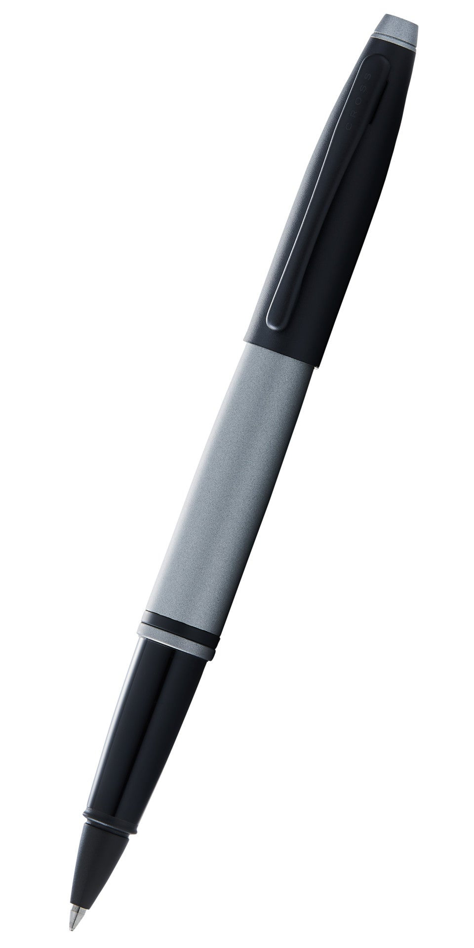 Calais Matte Gray and Black Lacquer Rollerball Pen