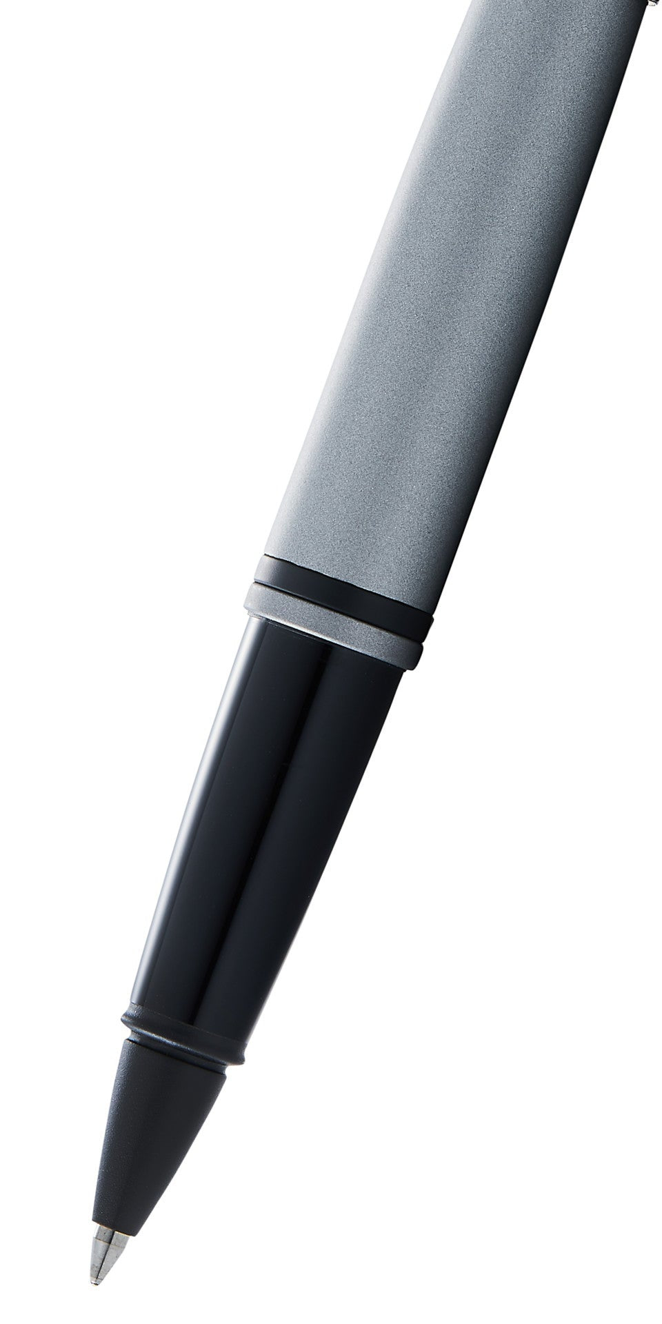 Calais Matte Gray and Black Lacquer Rollerball Pen