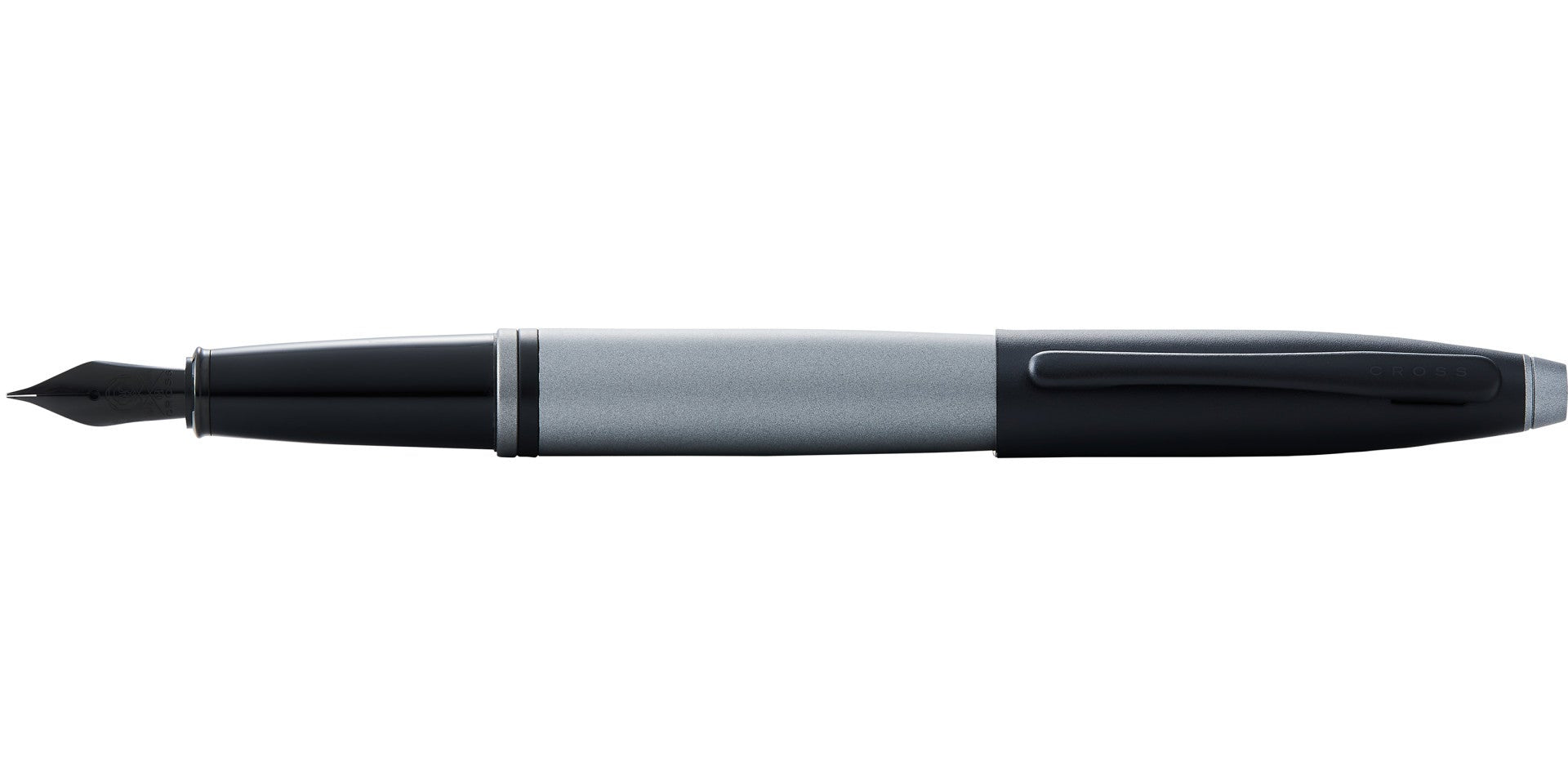 Calais Matte Gray and Black Lacquer Fountain Pen