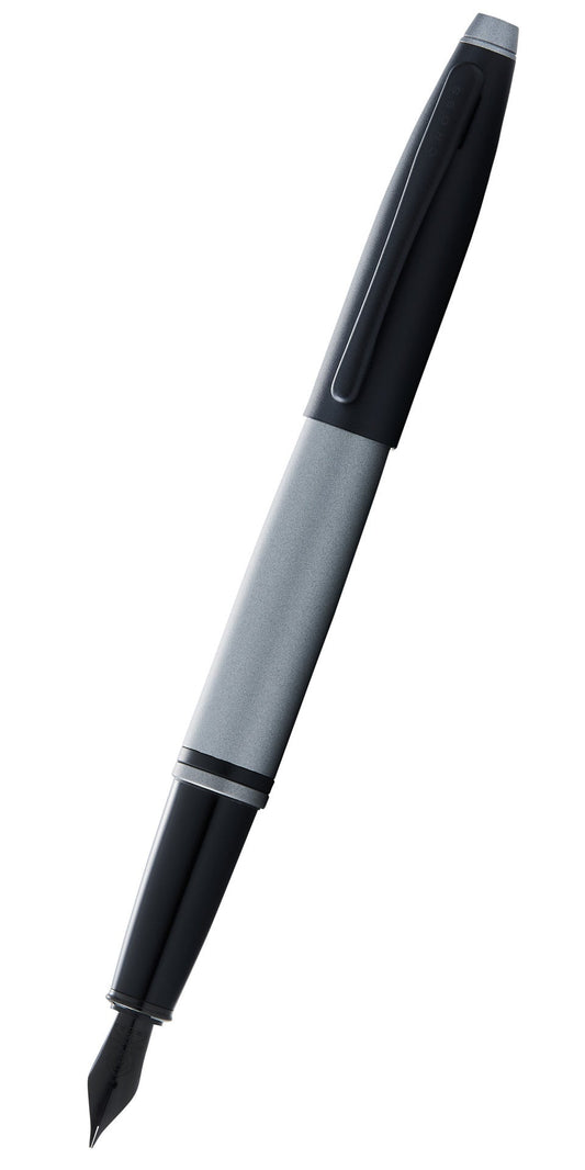 Calais Matte Gray and Black Lacquer Fountain Pen