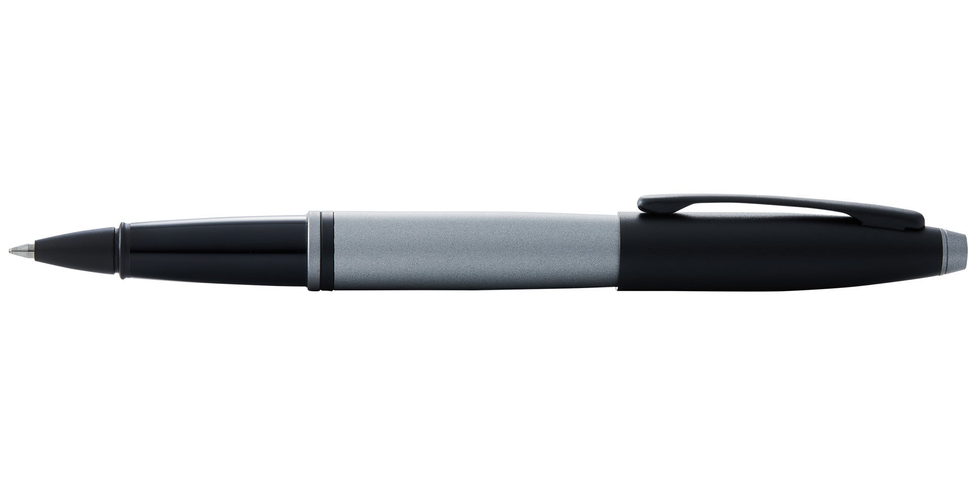 Calais Matte Gray and Black Lacquer Rollerball Pen