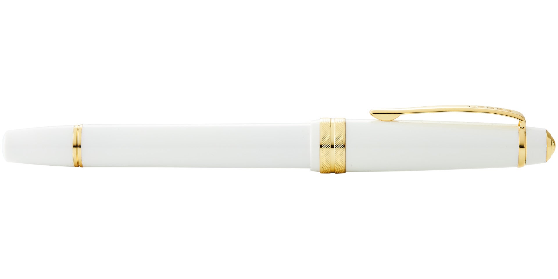 Bailey Light Polished White Resin and Gold Tone Fountain Pen