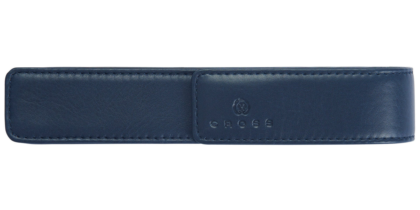 Midnight Blue Leather Single Pen Pouch