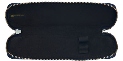 Midnight Blue Leather Double Pen Case