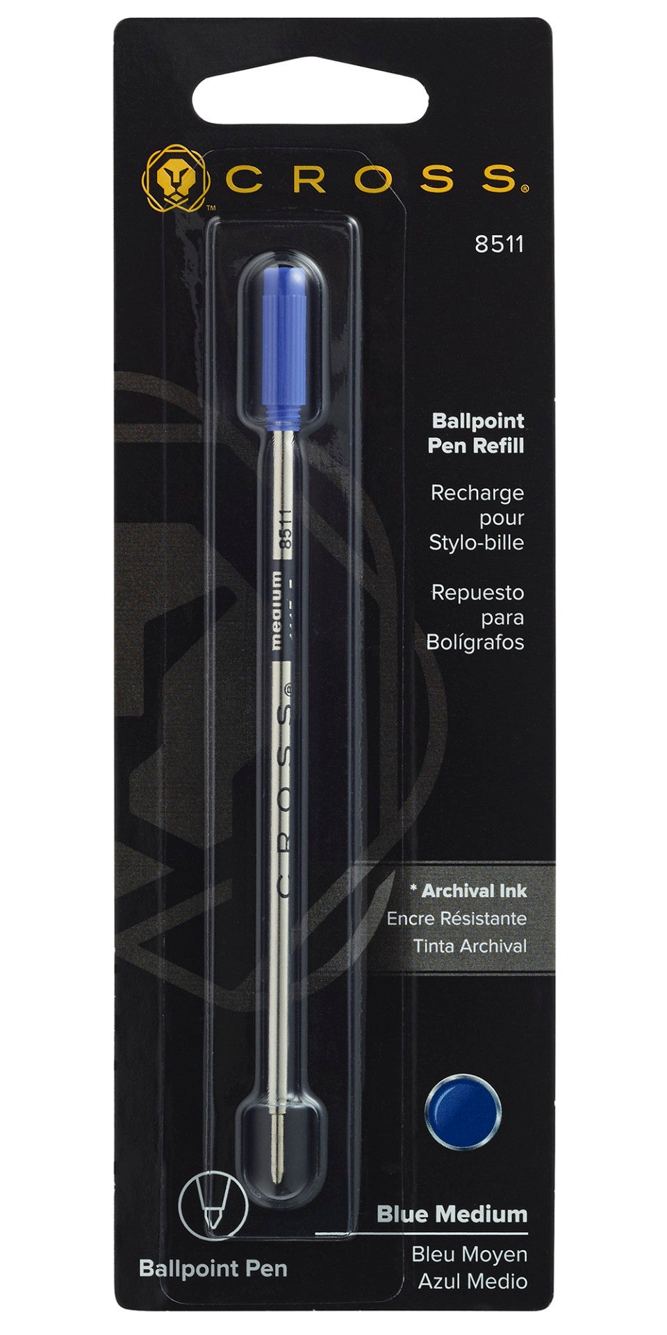3-Pack Tactical Pen Refills – Hauser By Schmidt P900 Blue Ink Medium Point (Fits UZI, Benchmade, Schrade)