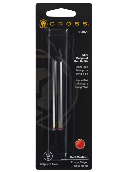 Mini Ballpoint Pen Refill - Red - Medium - Dual Pack
