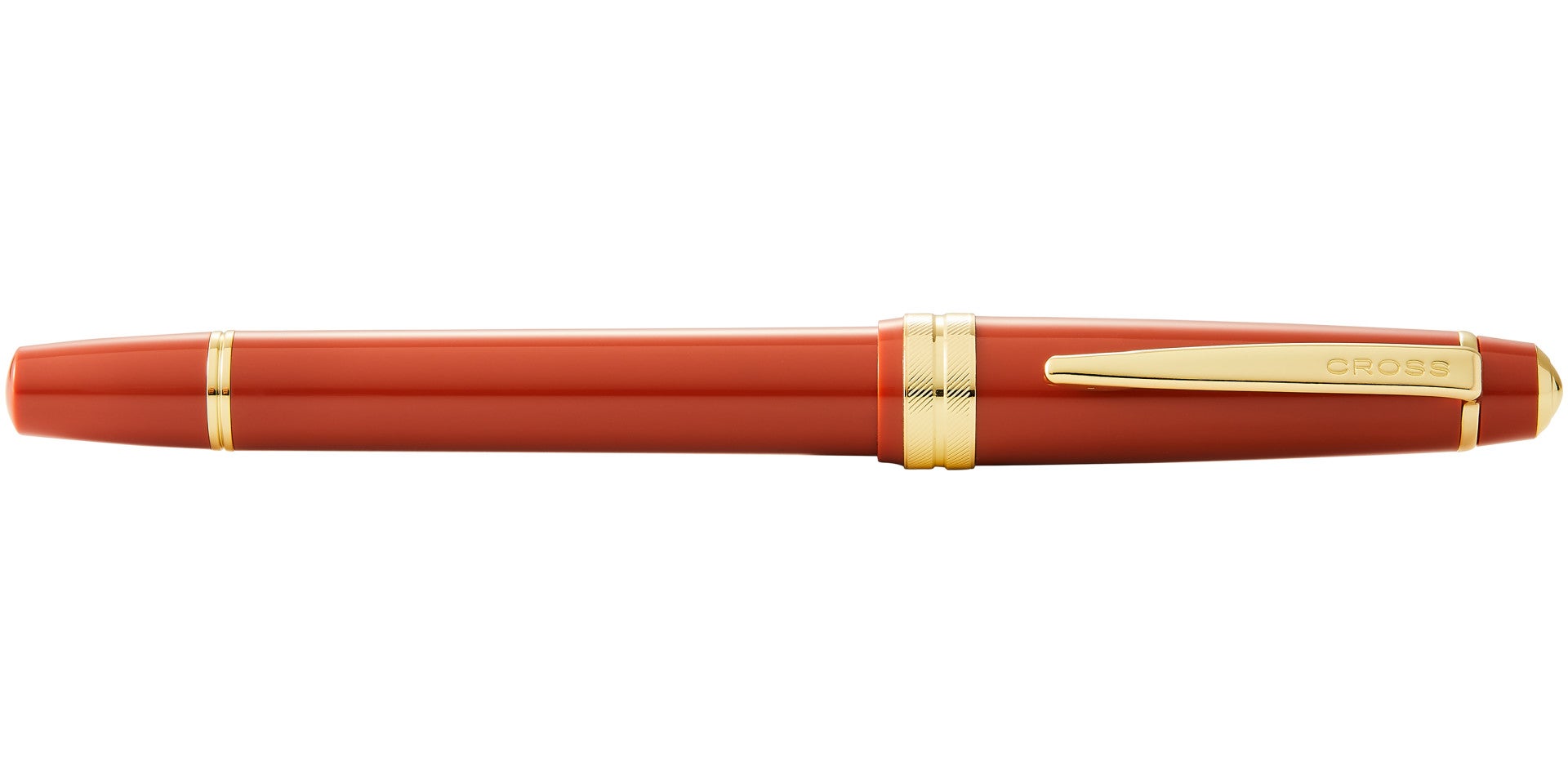 Bailey Light Polished Amber Resin and Gold Tone Fountain Pen