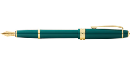 Bailey Light Polished Green Resin and Gold Tone Fountain Pen