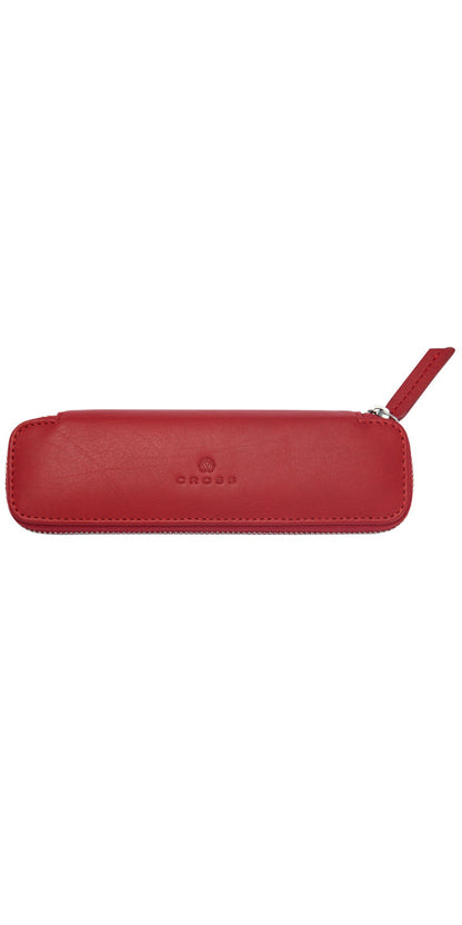 Crimson Leather Double Pen Case