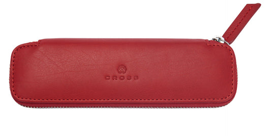 Crimson Leather Double Pen Case