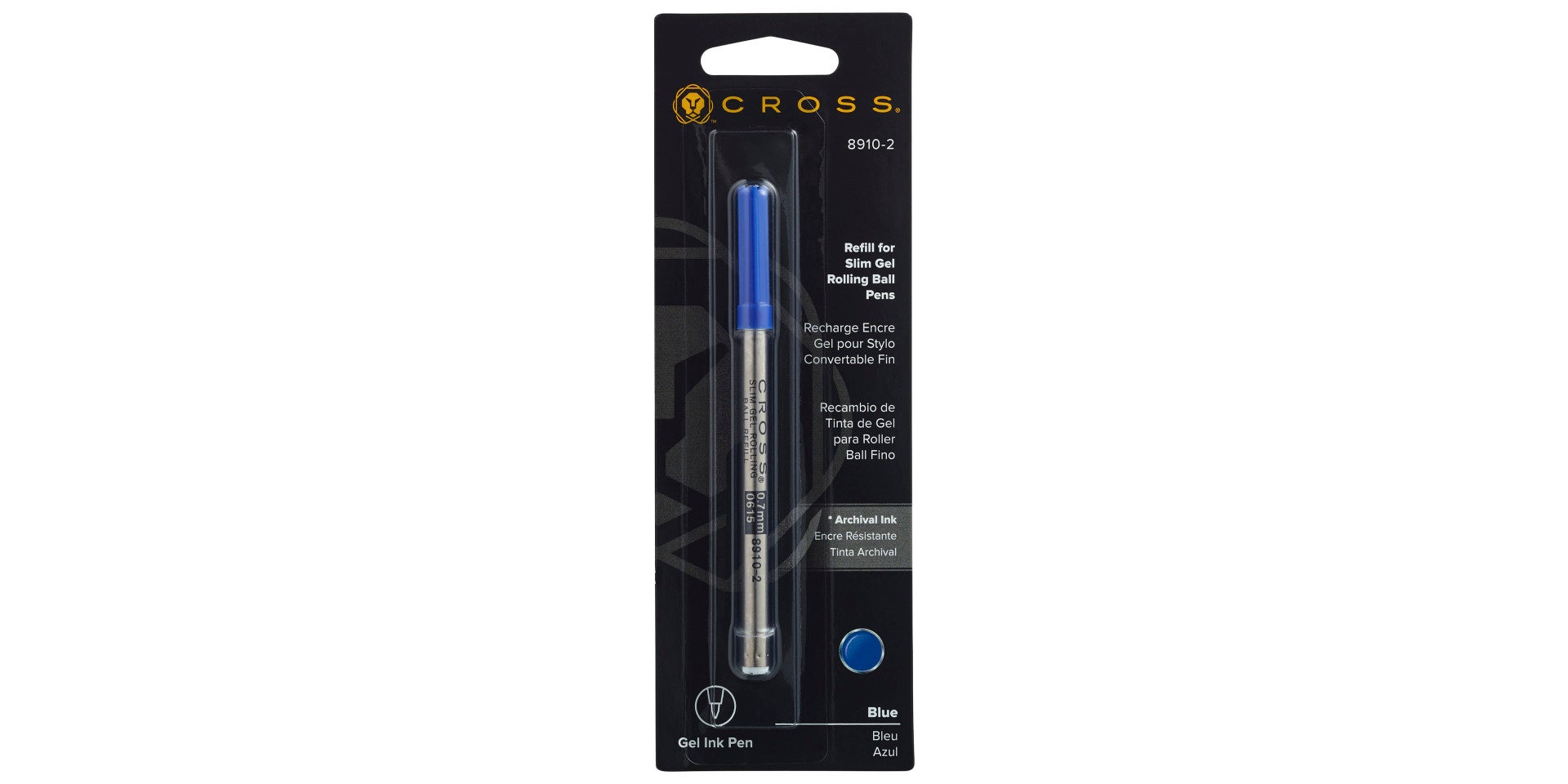 Slim Gel Rollerball Pen Refill  - Blue - Single Pack