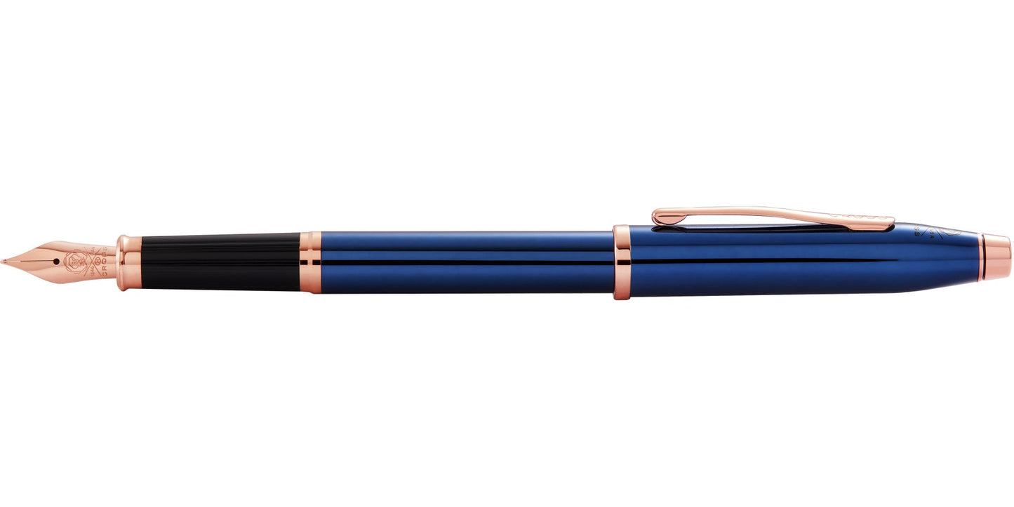 Century II Translucent Cobalt Blue Lacquer Fountain Pen