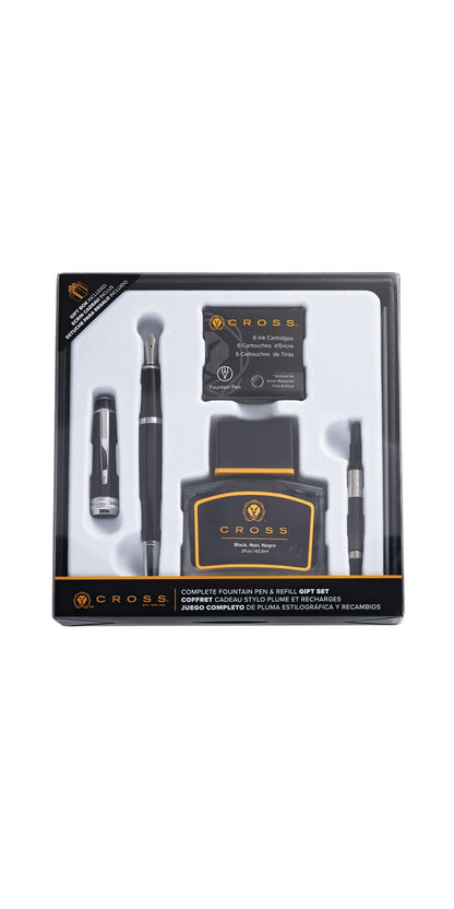 Bailey Black Lacquer Fountain Pen Gift Set