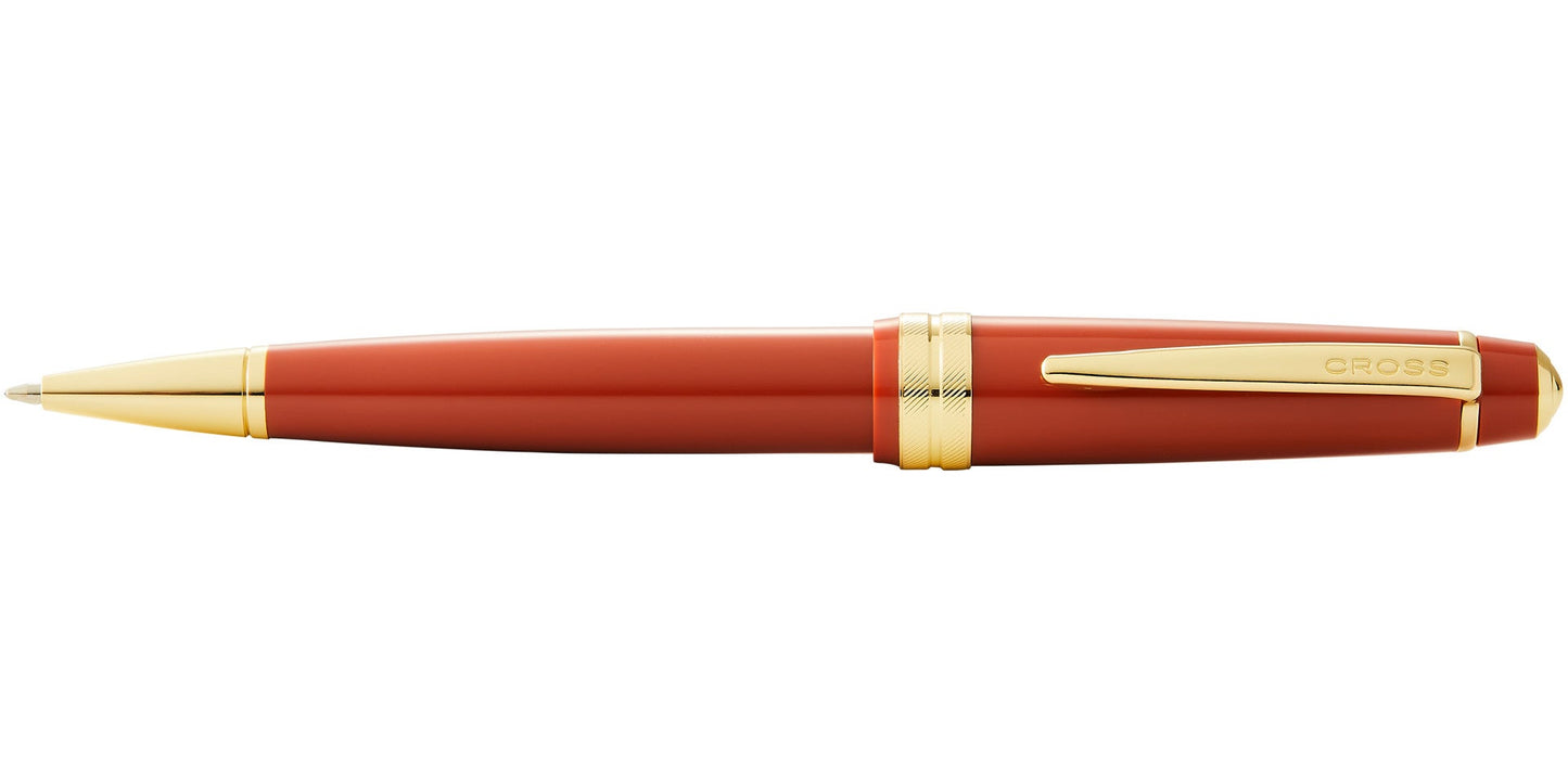 Bailey Light Polished Amber Resin and Gold Tone Ballpoint Pen