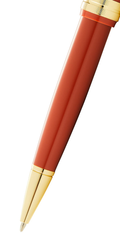 Bailey Light Polished Amber Resin and Gold Tone Ballpoint Pen