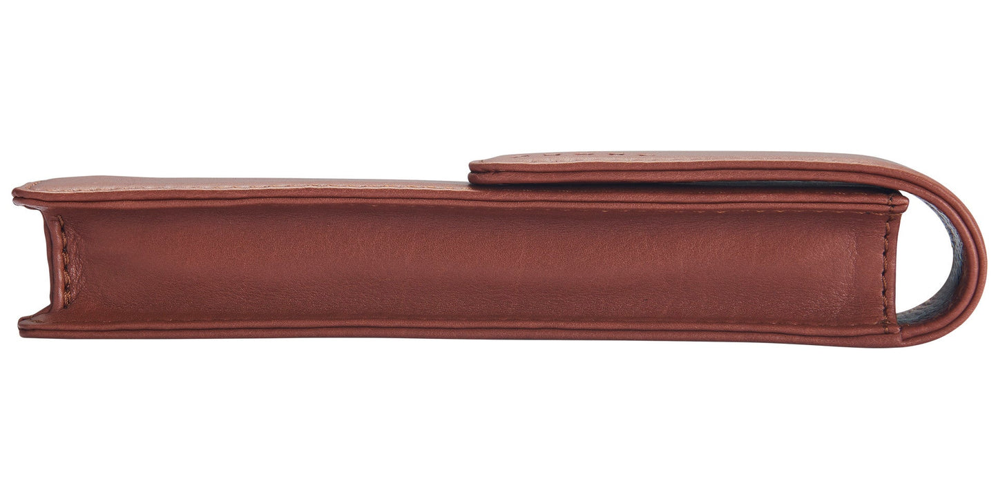 Tan Leather Single Pen Pouch