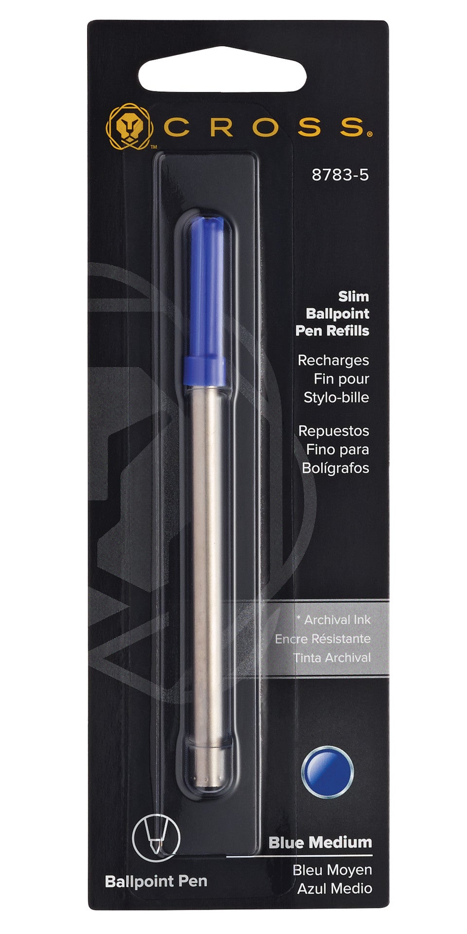 Slim Ballpoint Pen Refill - Blue - Single Pack