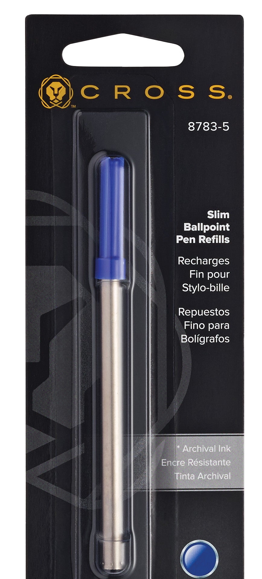 Slim Ballpoint Pen Refill - Blue - Single Pack