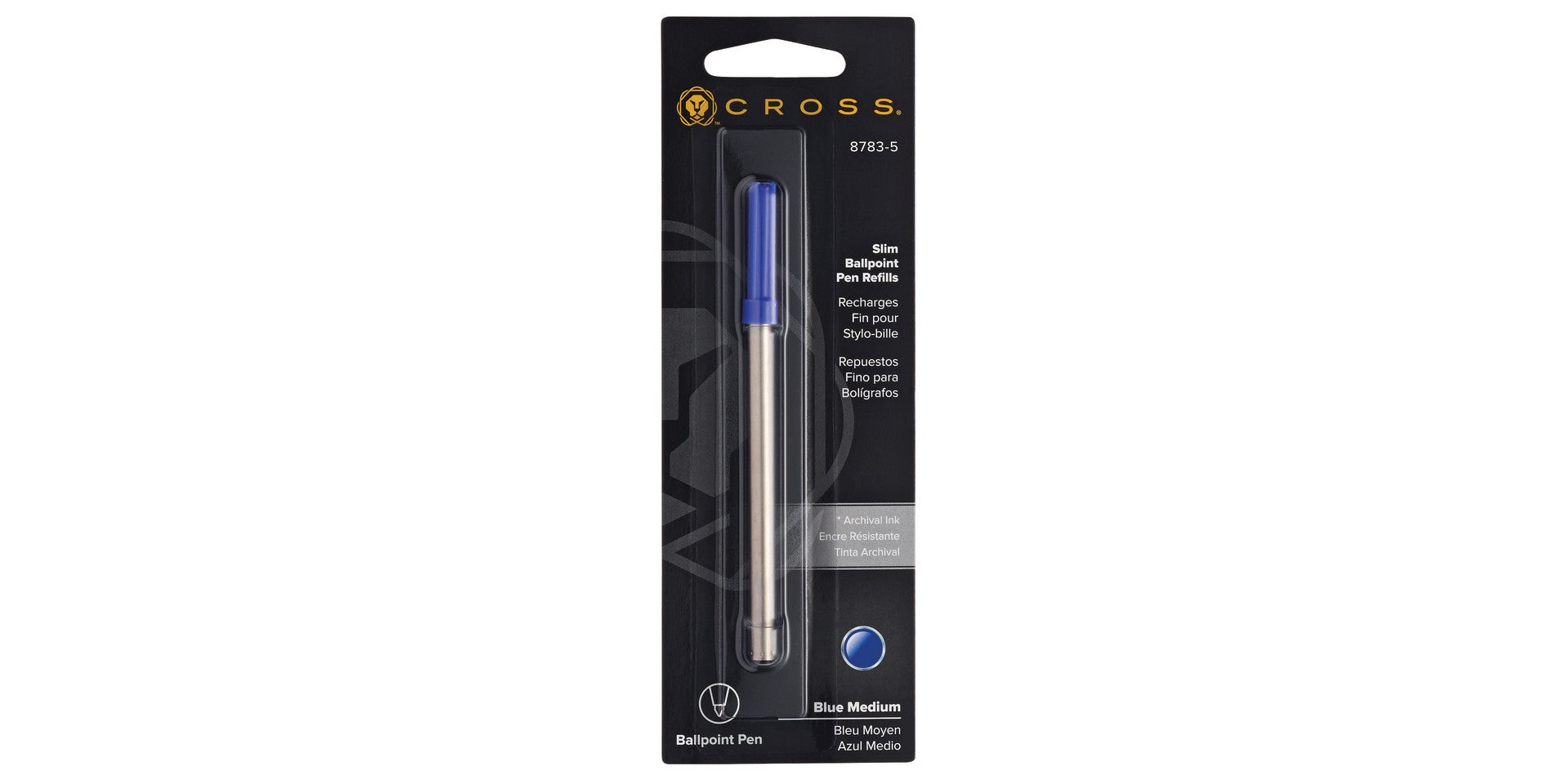 Slim Ballpoint Pen Refill - Blue - Single Pack