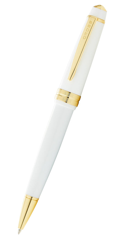 Bailey Light Polished White Resin and Gold Tone Ballpoint Pen