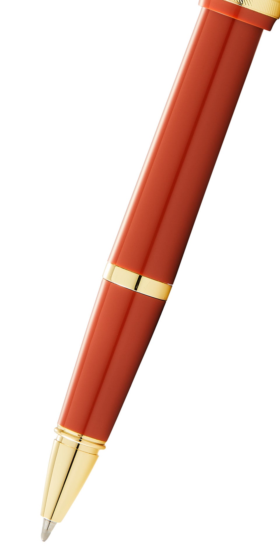 Bailey Light Polished Amber Resin and Gold Tone Rollerball Pen